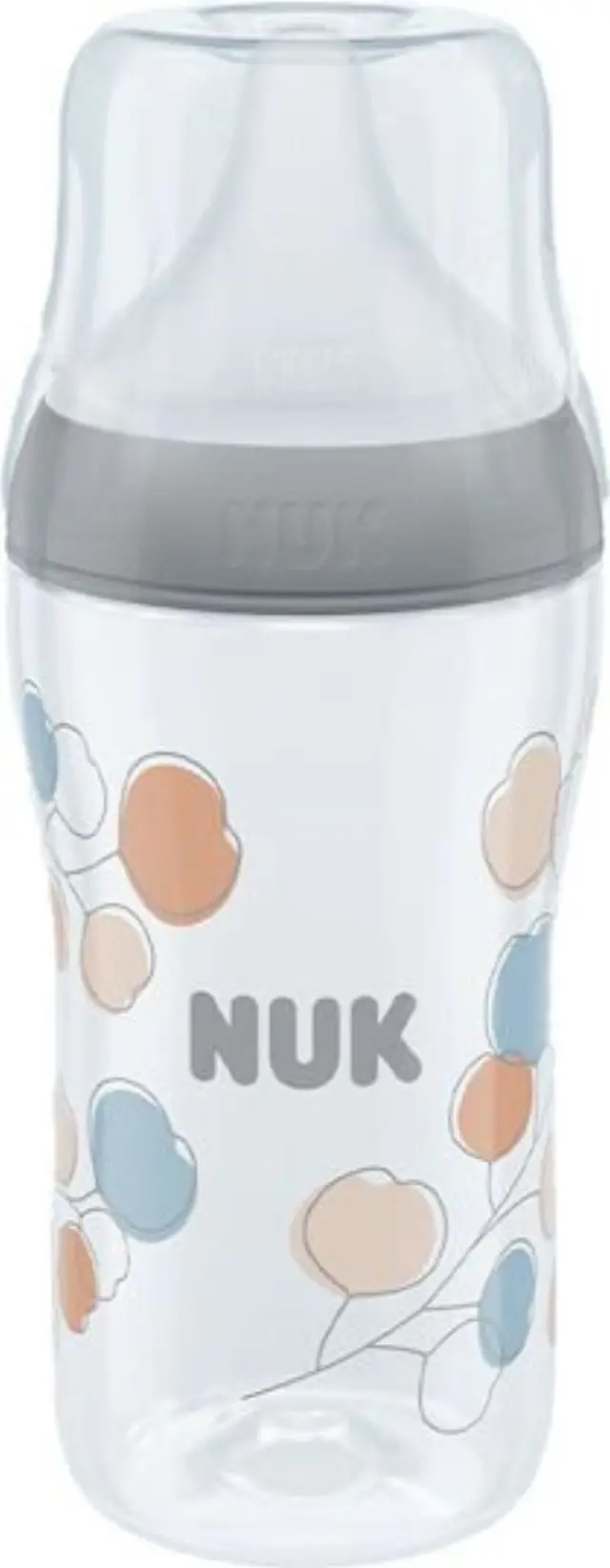 Nuk Πλαστικό Μπιμπερό Perfect Match Κατά των Κολικών με Θηλή Σιλικόνης για 3+ μηνών Γκρι 260ml