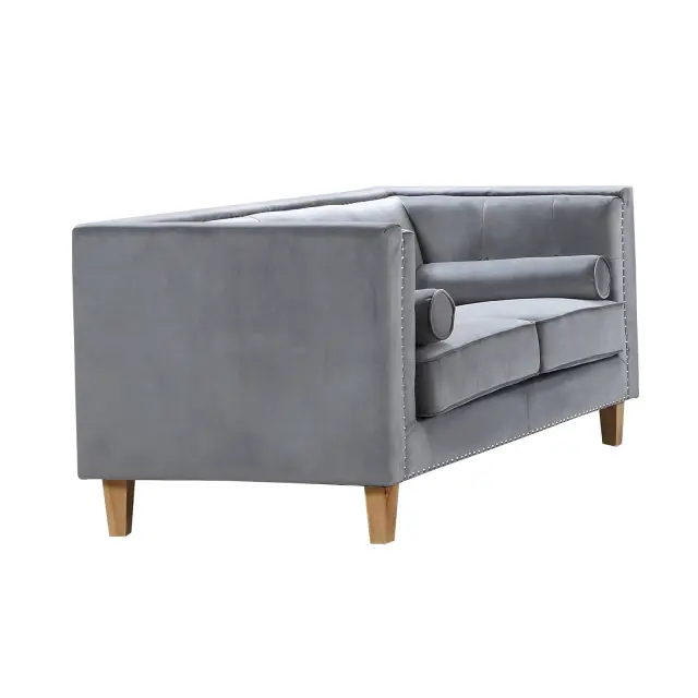 Καναπές MIDLAND Διθέσιο Ύφασμα Ανοιχτό Γκρι Velure 152x86x77cm