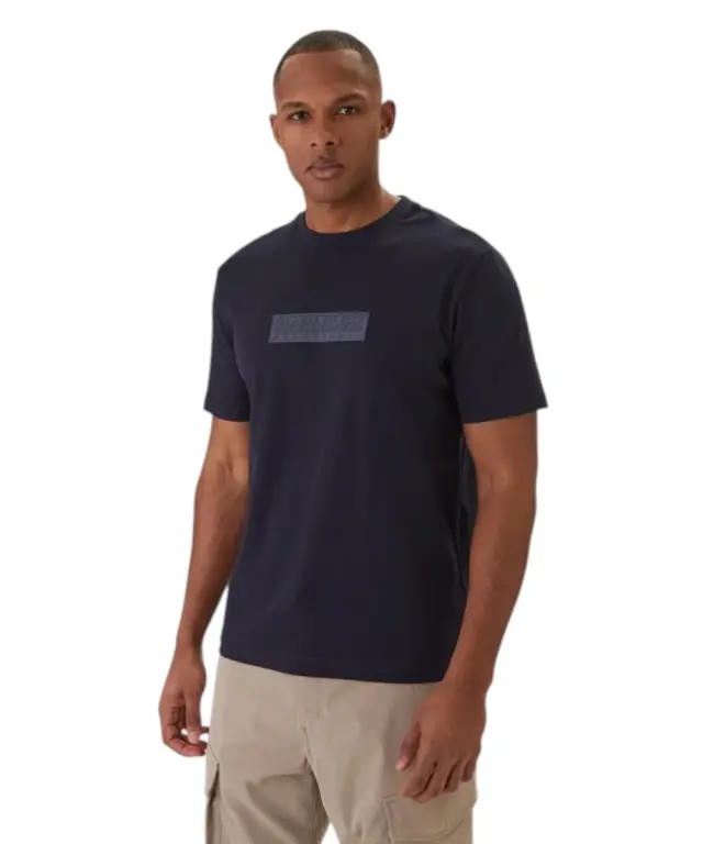Napapijri - Ανδρική Μπλούζα Κοντομάνικη S-Box Logo NP0A4IFL-176 Μπλε Σκούρο - S