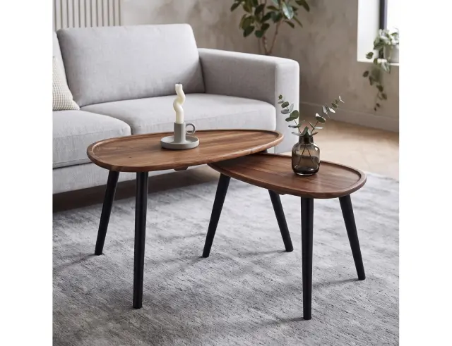 Σετ Τραπεζάκια Σαλονιού Home Deco Factory με διαστάσεις 60x39x40cm και 50x34.5x31cm - 2 τεμάχια HD0291