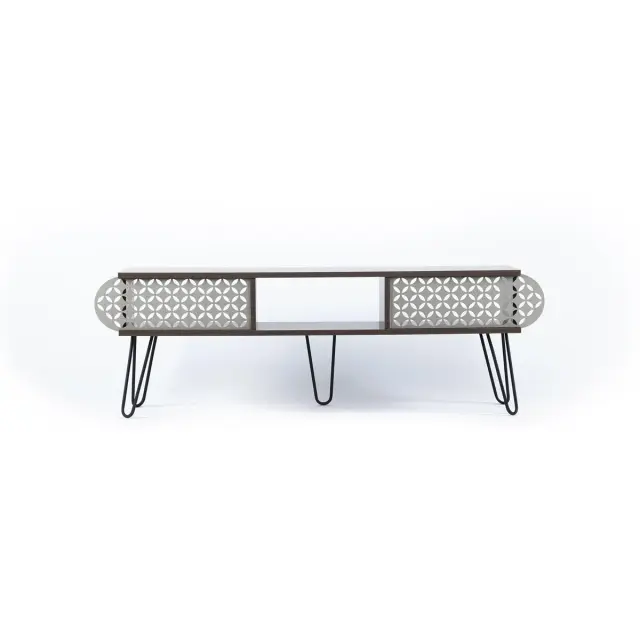 Έπιπλο Τηλεόρασης ILLIA MAXI No 1 Καρυδί/Μαύρο 151x30x48cm 2