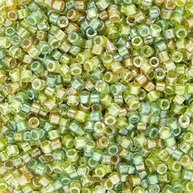Χάντρα Miyuki Delica 11/0 - DB983 - Lined Amber/Peridot Mix ~7gr