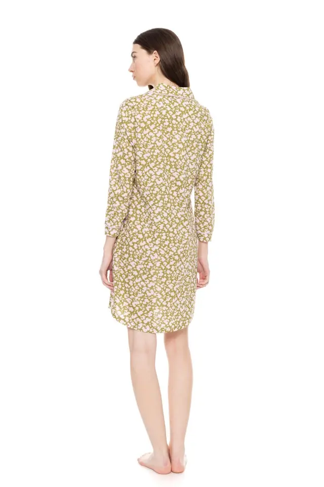 W1612 - Type - NIGHTGOWN BUTTONED GREEN BLOSSOM 3