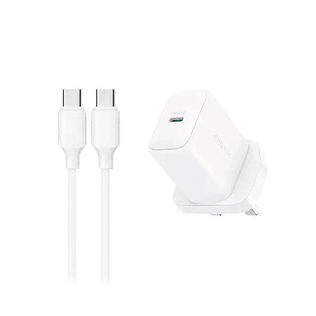 Joyroom Φορτιστής JR-TCF20 PD 20W (UK) with 1m USB-C Cable White
