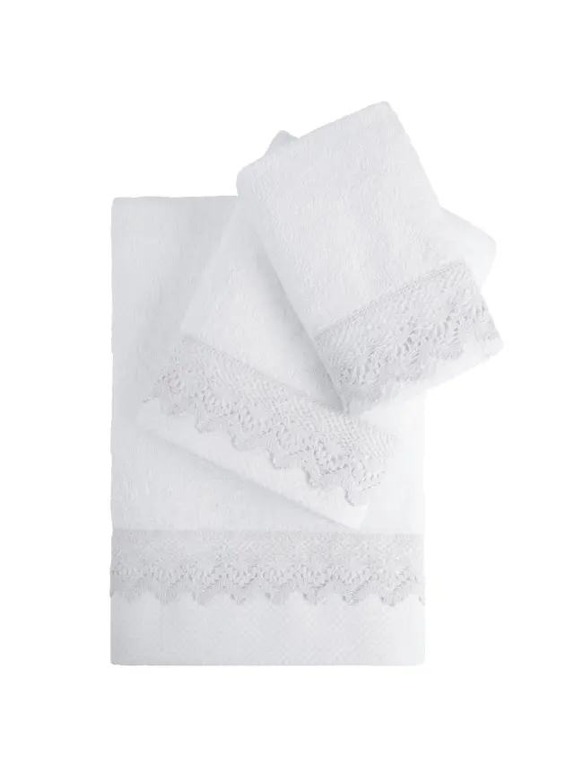 Πετσέτες Σετ 3 Τεμ 30x50-50x90-70x140 480gsm Nima Demur 100% βαμβακερό- White 2
