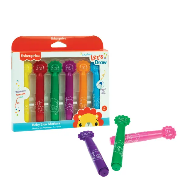 Σετ μαρκαδόρων 6τμχ πλενόμενοι Fisher-Price 2