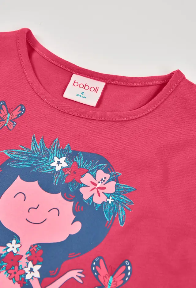 Boboli Knit t-shirt με τύπωμα για κορίτσι 493028-3826 3