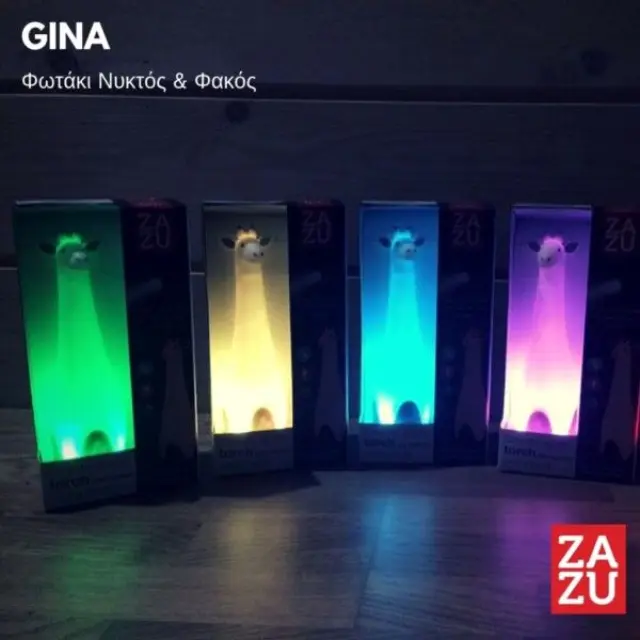 Zazu Kids Gina η Καμηλοπάρδαλη Επαναφορτιζόμενος Φακός και Φωτάκι Νυχτός ZA-GINA-01 2