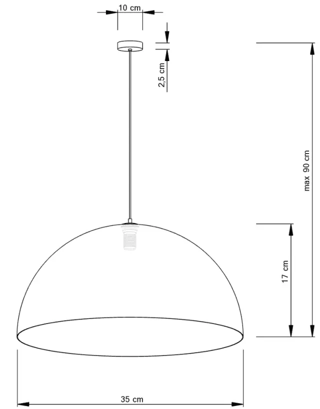 SFERA καμπάνα κρεμαστό φωτιστικό μαύρο/χρυσό Ø 50 cm 3