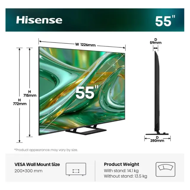 ΤΗΛΕΟΡΑΣΗ 55'' HI-QLED Mini LED 55E8S HISENSE 2