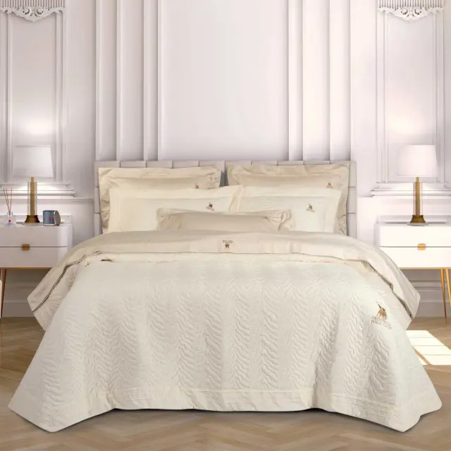 Κουβερλί 240x250 King Size Classic Greenwich Polo Club 2352 Ecru 100% Microfiber