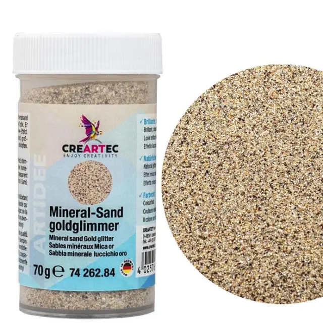 Creartec Φυσική Άμμος με Γκλίτερ - Gold - 70gr
