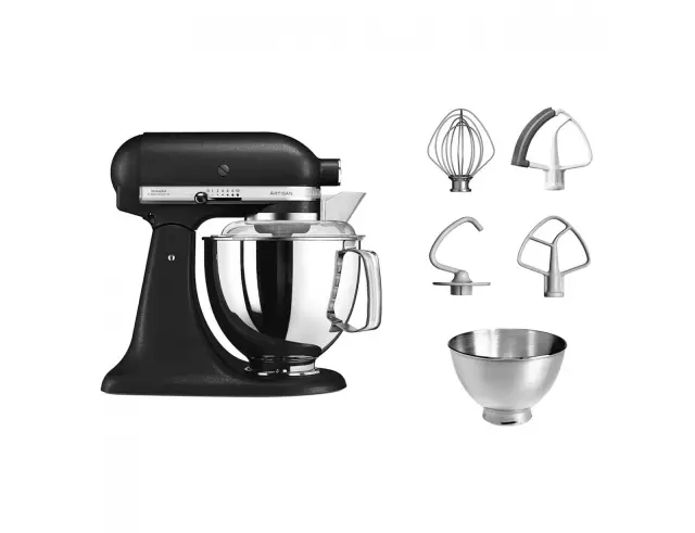 Κουζινομηχανή KitchenAid Artisan 5KSM175PSEBK με ισχύ 300W, 10 ταχύτητες και χωρητικότητα 4.8L & 3L - Black5KSM175PSEBK