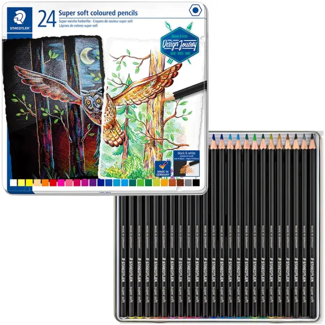 Σετ Ξυλομπογιές Staedtler Super Soft Design Journey Μεταλλική Κασετίνα, 24 Χρώματα