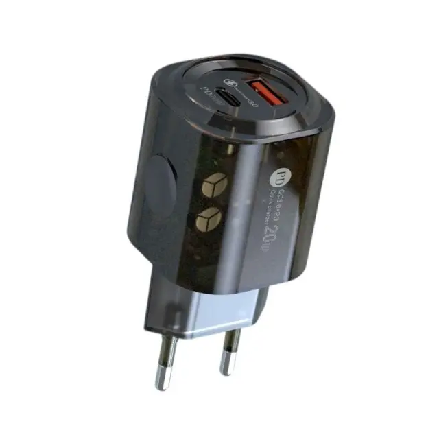 Αντάπτορας φόρτισης Fast Charge με 2 θύρες USB-A & Type-C - 20W - CX-179B - 271795