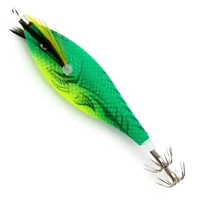 Yokai JLC Fluor Squid Jig – Καλαμαριέρα UV/GLOW με Διπλές Βελόνες BKK Lime Yellow