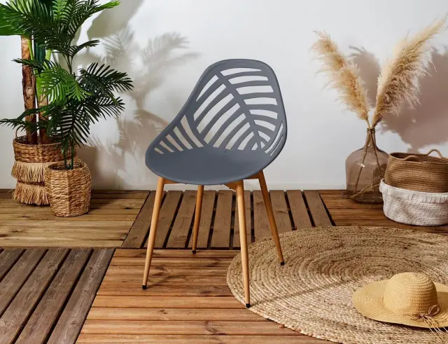 Καρέκλα κήπου Alameda Home Deco Factory με διαστάσεις 52.3x53.3x83.4cm - Grey HDO0335