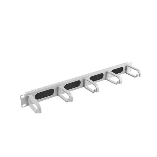 Lanberg 19" Cable Management Brush Panel 5 Rings Type B 1U Gray (AK-1203-S)