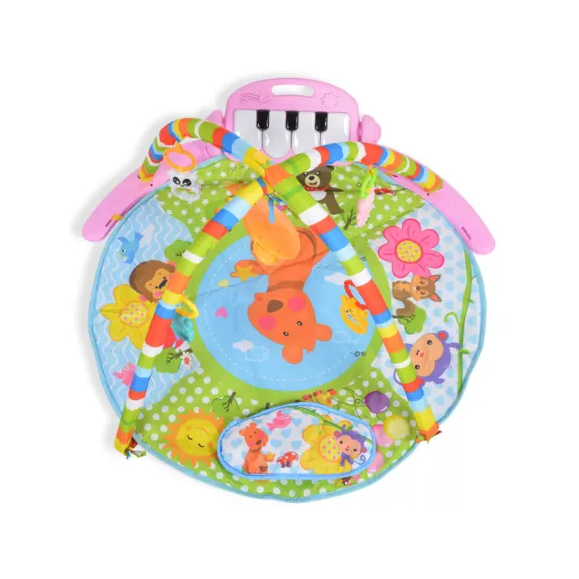 Moni Toys Baby Piano Girl Γυμναστήριο Χαλάκι Δραστηριοτήτων με Πιάνο Pink 6+ Μηνών 2