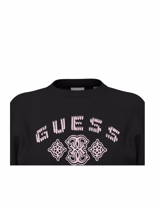 Guess Athleisure Γυναικεία Mπλούζα Φούτερ Μαύρη Μαύρο - S 3