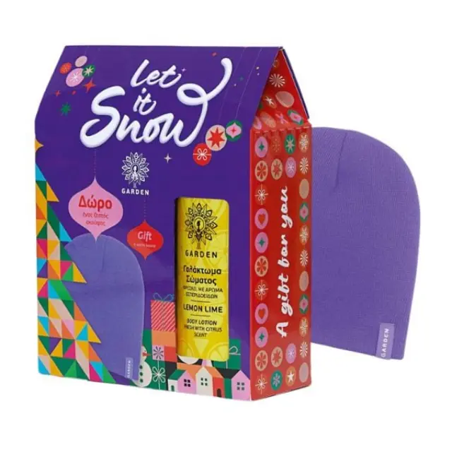 Garden Let It Snow Set Body Lotion Lemon Lime Γαλάκτωμα Σώματος Λεμόνι-Λάιμ 500 ml + Δώρο Ζεστός Σκούφος 1 τμχ