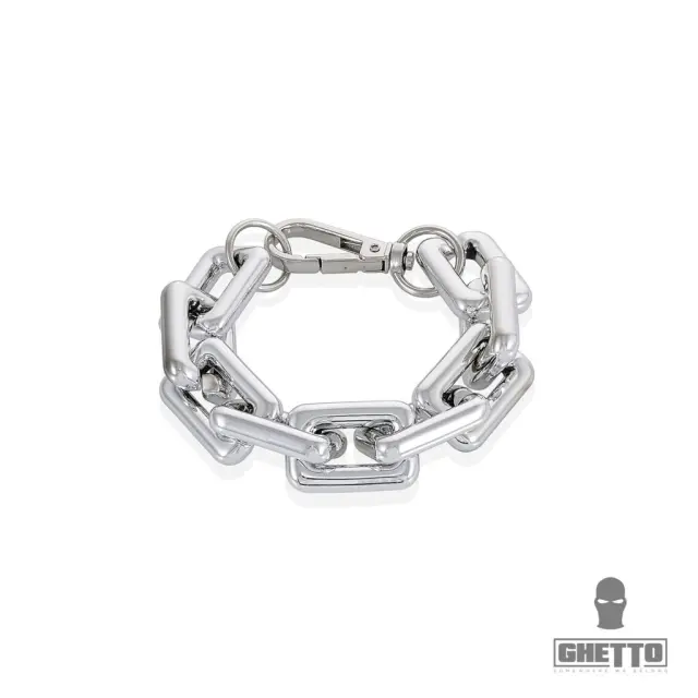 Ghetto Bracelet Thick Chain Exaggerated Cuban Style Silver
