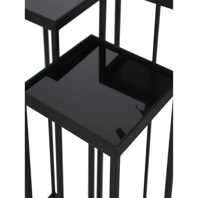 Τραπεζάκι Μαύρο Μέταλλο 31x31x75cm Σετ 3Τμχ 3