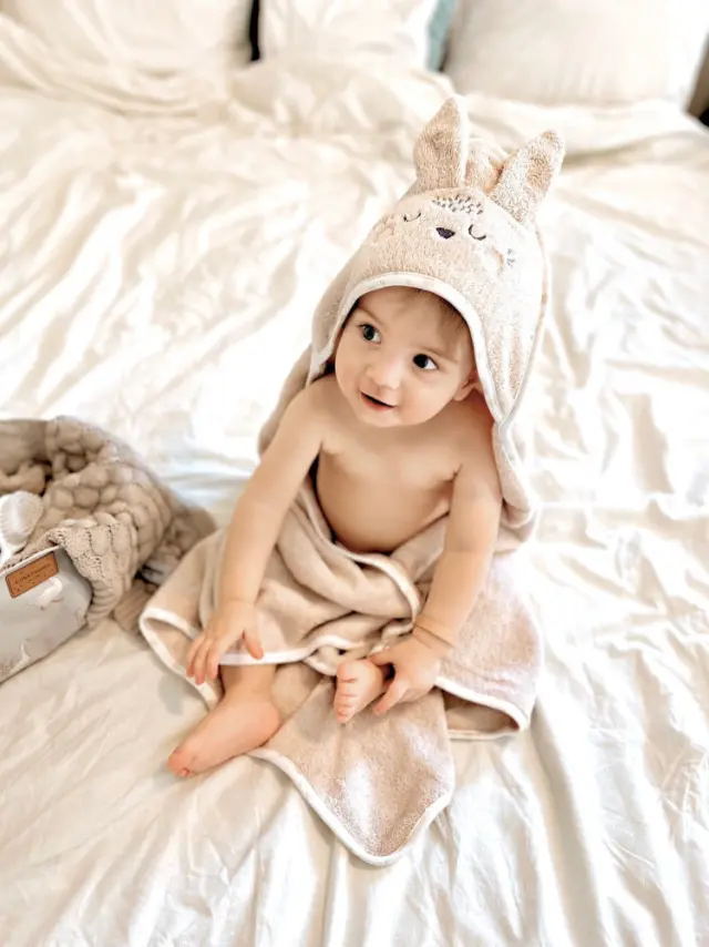 Πετσέτα Μπάνιου με Κουκούλα 85x85cm Bunny Forest Friends Stories Beige 5904067051935 2