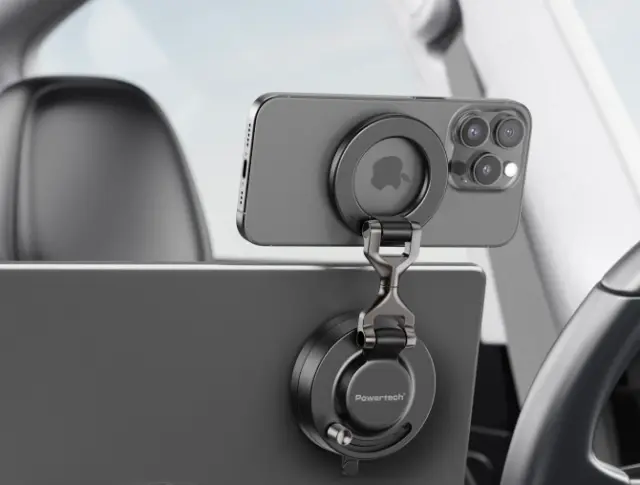 POWERTECH βάση smartphone αυτοκινήτου PT-1629 για ταμπλό/παρμπρίζ, μαγνητική, μαύρη 2