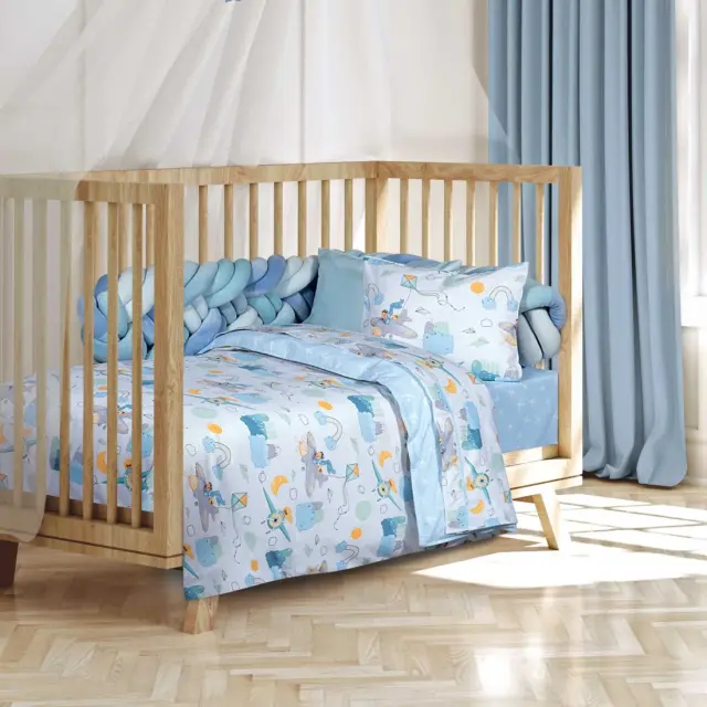 Σετ Σεντόνια Κούνιας 3 Τεμαχίων Greenwich Polo Club 8866 Blue 130x170 2