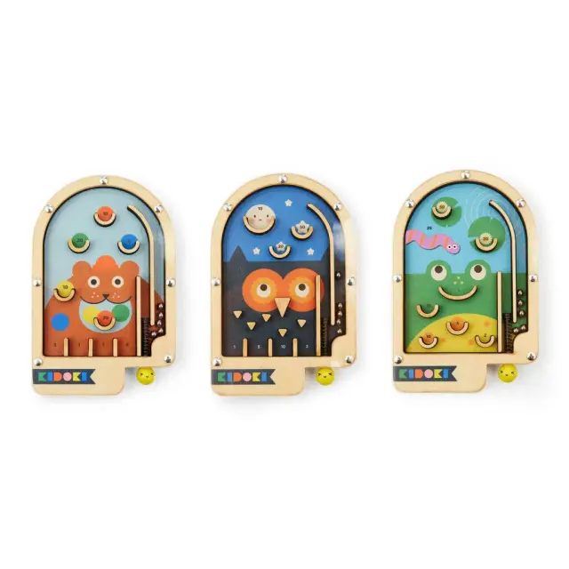 Φλιπεράκι ξύλινο επιτραπέζιο Kidoki Wooden Pinball - KID22-A-F (1 τεμ-τυχαία επιλογή σχεδίου)