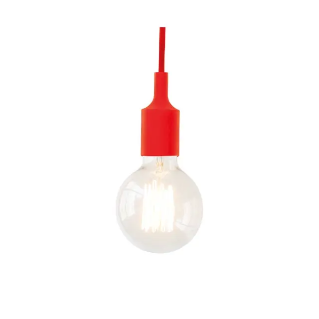 AcaLight Offer NETTO ΦΩΤΙΣΤΙΚΟ ΚΡΕΜΑΣΤΟ ΚΟΚΚΙΝΟ ΣΙΛΙΚΟΝΗ ΣΥΜΒΑΤΙΚΟ 1ΧΕ27 Φ45Χ1025mm