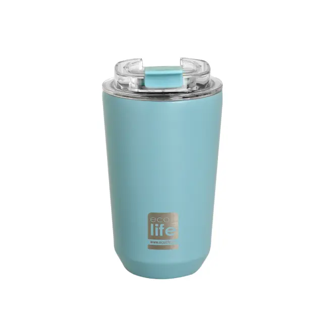 Ecolife Ποτήρι Θερμός 360ml (Hot & Cold) / Coffee Thermos: Pure Collection (5 χρώματα) - Γαλάζιο