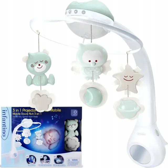 INFANTINO 3 IN 1 PROJECTOR MUSICAL MOBILE (ΕΛΑΦΡΥ ΠΡΑΣΙΝΟ) MENTA.