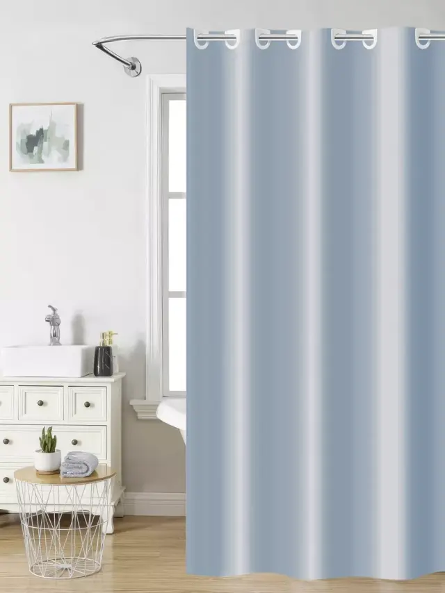 Κουρτίνα Μπάνιου 180x200 Με Κρίκους Nima Aqua Blue 100% Πολυέστερ