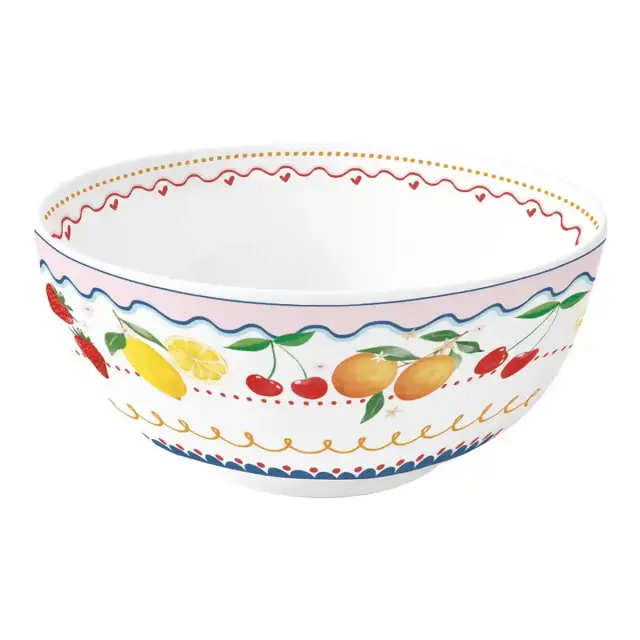 Easy Life Μπολ Σαλάτας Πορσελάνης Fruit Mania 23x23x10cm 2.2L Πολύχρωμο