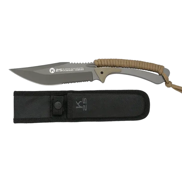 K25 32378 Tactical Mαχαίρι Coyote Cord Wrapped Επικαλυμμένο με τιτάνιο