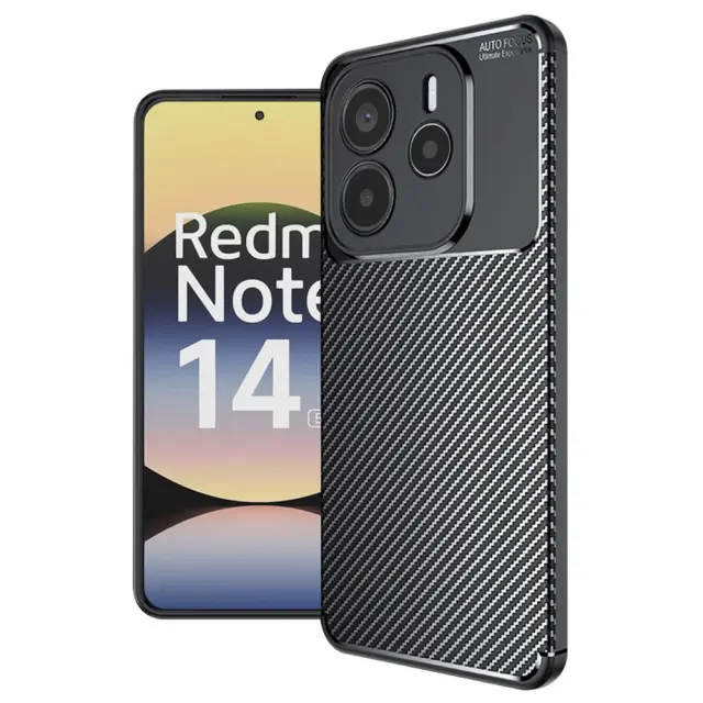 Techsuit® CarbonFiber Θήκη για Redmi Note 14 5G- Black