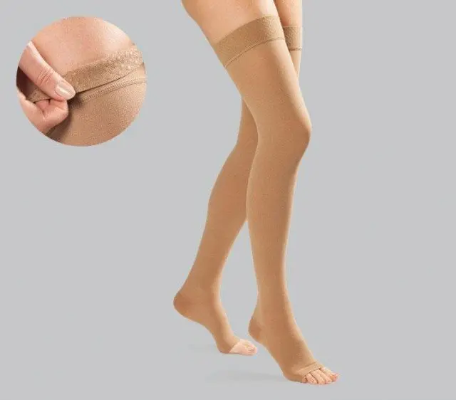 ANATOMIC LINE 6335 Κάλτσα Ριζομηρίου Class Ιi Διαβαθμισμένης Συμπίεσης με Σιλικόνη & Ανοικτά Δάκτυλα 22-33 mmHg Μπεζ - M 2