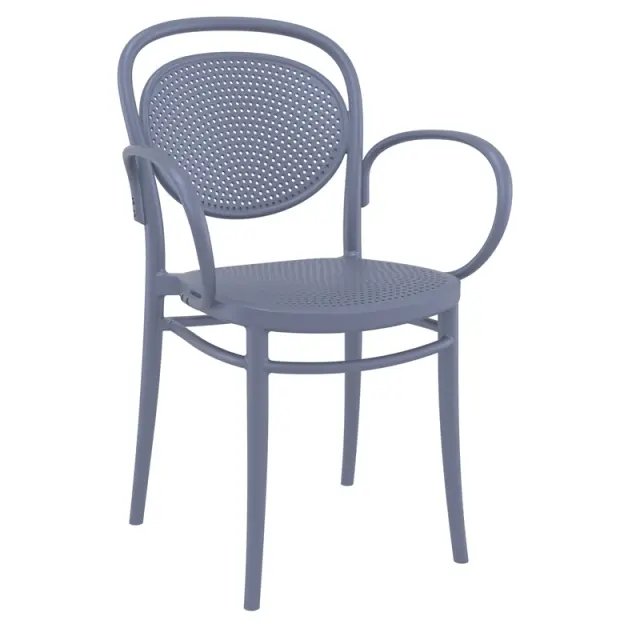 Πολυθρόνα Στοιβαζόμενη MARCEL Σκούρο Γκρι PP 57x52x85cm
