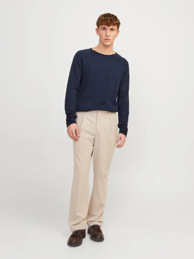 JJELINEN KNIT CREW NECK SN navy blazer 3