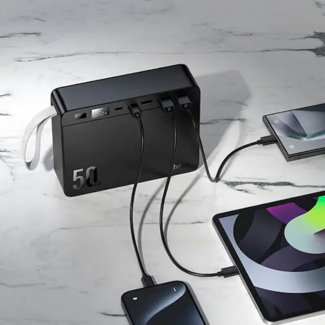 Hoco J166 Carretera Power Bank 50000mAh 22.5W με 3 Θύρες USB-A και 2 Θύρες USB-C Power Delivery / Quick Charge 2.0 / Quick Charge 3.0 Μαύρο 2