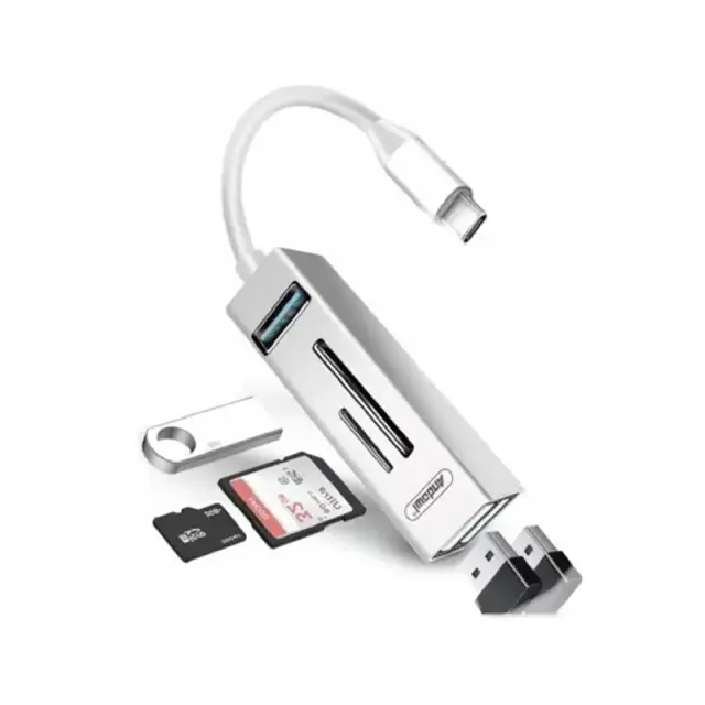 Πολυλειτουργικό Hub USB Type C 5 σε 1 με Αναγνώστη Καρτών και Θύρες USB - Multiport USB Type C Hub 5 in 1 with Card Reader and USB Ports 281721 2