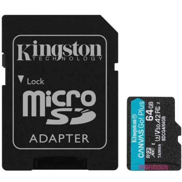Κάρτα Μνήμης Kingston CanvasGo+ MicroSDXC 64GB Class 10 με SD Αντάπτορα εως 200Mb/s SDCG4/64GB 2