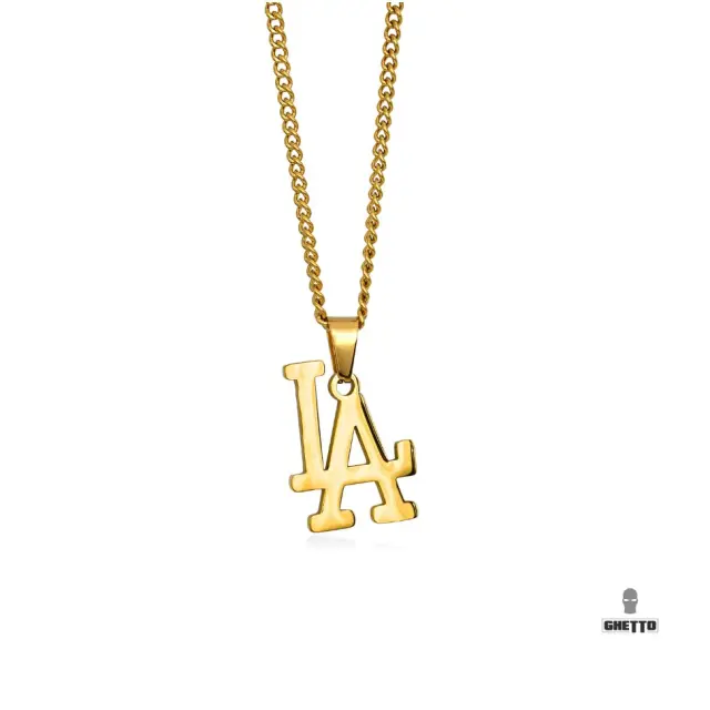 Ghetto Hip Hop LA SS Necklace Unisex Gold