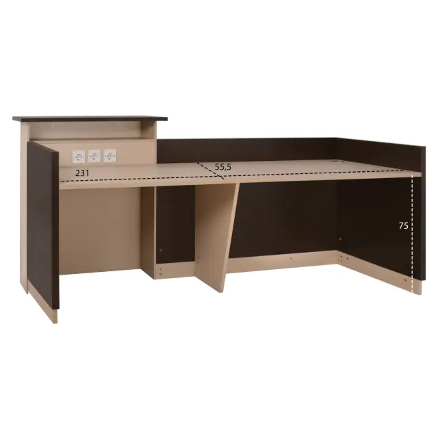 ΓΡΑΦΕΙΟ ΥΠΟΔΟΧΗΣ FB92068.01 ΜΕΛΑΜΙΝΗ ΣΕ WENGE-ΜΠΕΖ 240x80x106Υεκ. 3