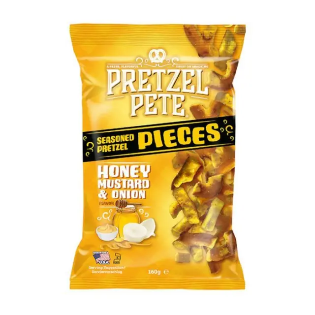 Pretzel Pete Seasoned Pretzel Pieces Honey Mustard & Onion 160gr