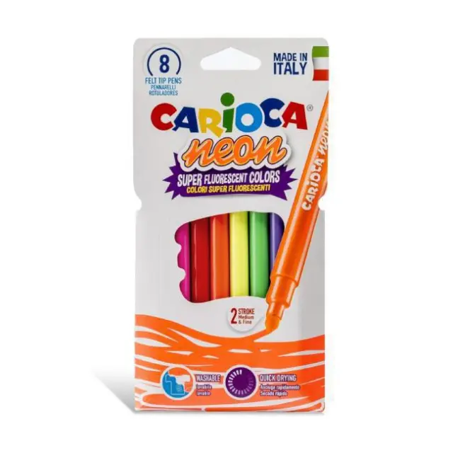 Carioca Μαρκαδόροι Ζωγραφικής Neon 8 χρώματα (42785)