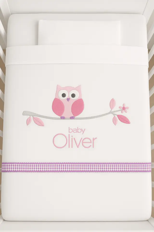 Σεντόνια Σετ 3τμχ pink owl Baby Oliver 110Χ165