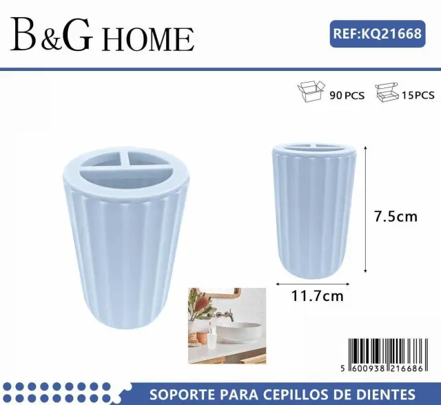 Θήκες οδοντόβουρτσας πλαστικές σε σετ 5Χ - Light Blue - 21668 2